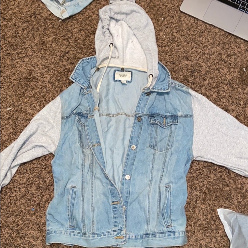 Forever 21 jean jacket/sweatshirt